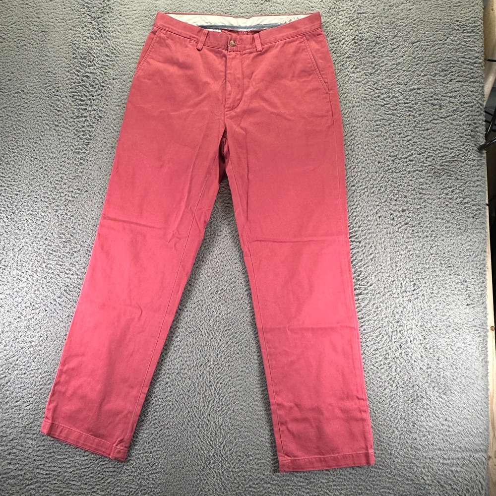 Polo Ralph Lauren Pant Mens 33x32 Pink Cotton Chino Straight Classic Business